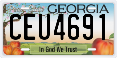 GA license plate CEU4691