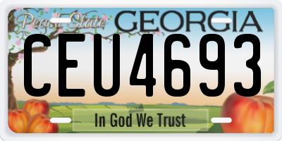 GA license plate CEU4693