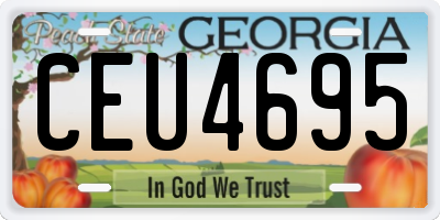 GA license plate CEU4695