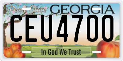 GA license plate CEU4700