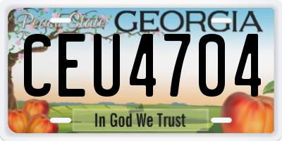 GA license plate CEU4704