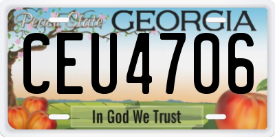 GA license plate CEU4706