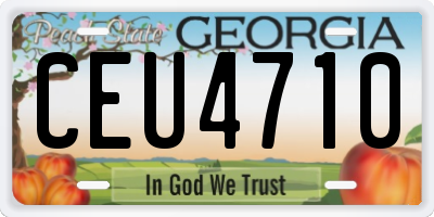 GA license plate CEU4710