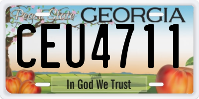 GA license plate CEU4711