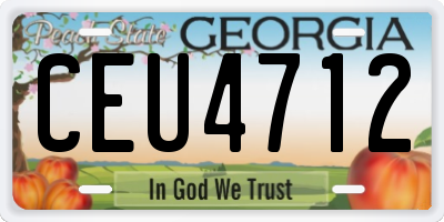 GA license plate CEU4712