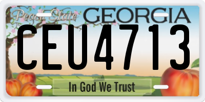 GA license plate CEU4713
