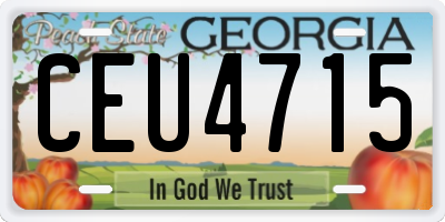 GA license plate CEU4715