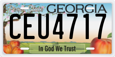 GA license plate CEU4717