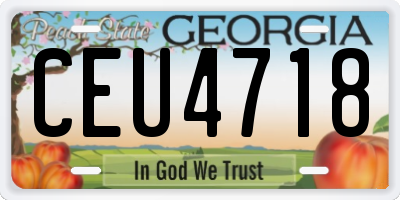 GA license plate CEU4718
