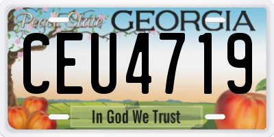 GA license plate CEU4719