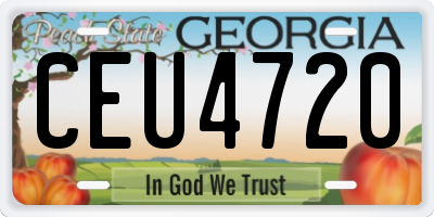 GA license plate CEU4720