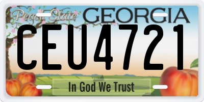 GA license plate CEU4721