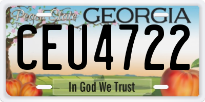 GA license plate CEU4722