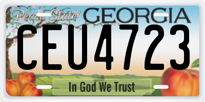 GA license plate CEU4723
