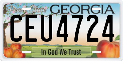 GA license plate CEU4724