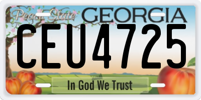 GA license plate CEU4725