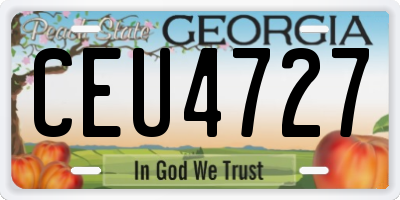 GA license plate CEU4727