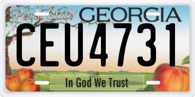 GA license plate CEU4731