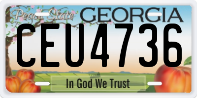 GA license plate CEU4736