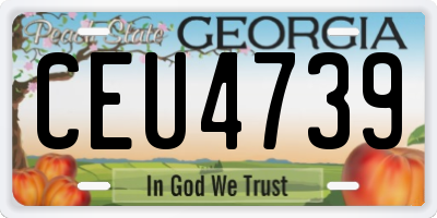 GA license plate CEU4739