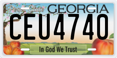 GA license plate CEU4740