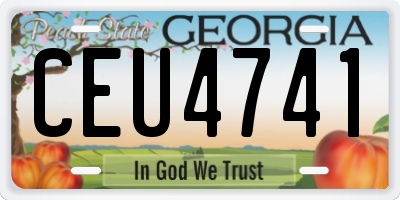 GA license plate CEU4741