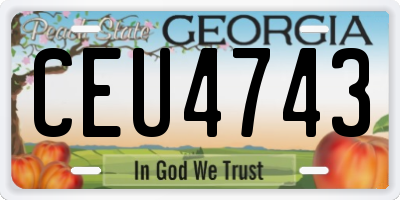 GA license plate CEU4743
