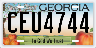 GA license plate CEU4744