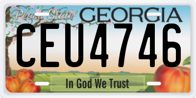GA license plate CEU4746