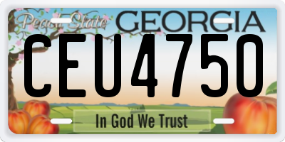 GA license plate CEU4750