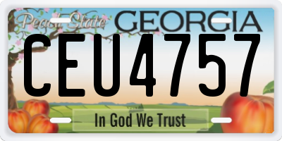 GA license plate CEU4757