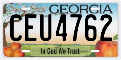 GA license plate CEU4762