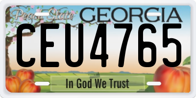 GA license plate CEU4765