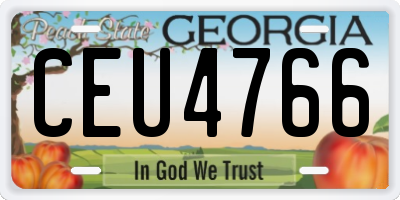 GA license plate CEU4766