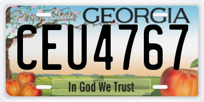 GA license plate CEU4767