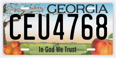 GA license plate CEU4768