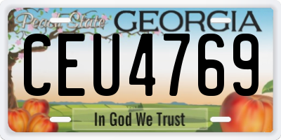 GA license plate CEU4769