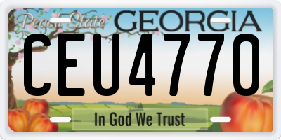 GA license plate CEU4770