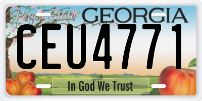 GA license plate CEU4771