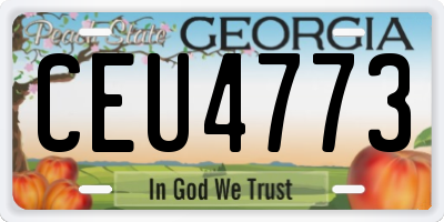 GA license plate CEU4773