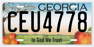 GA license plate CEU4778