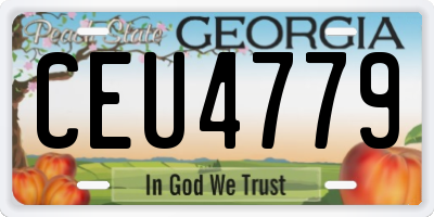 GA license plate CEU4779