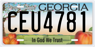 GA license plate CEU4781