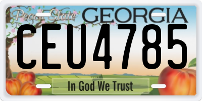 GA license plate CEU4785