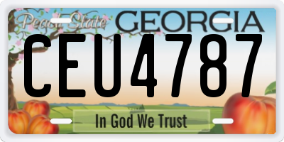 GA license plate CEU4787