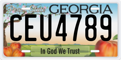 GA license plate CEU4789