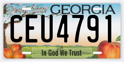 GA license plate CEU4791