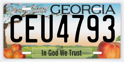 GA license plate CEU4793