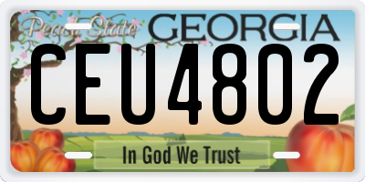 GA license plate CEU4802