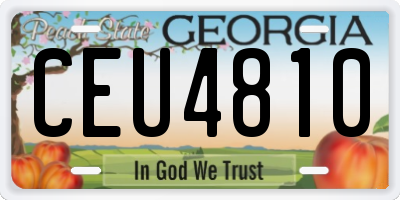 GA license plate CEU4810